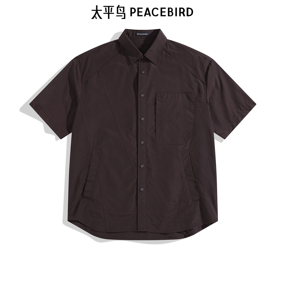 太平鸟男装衬衫新款阔版翻领美拉德 B2CJE2Z10