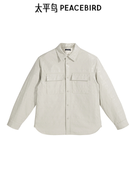 【商场同款】太平鸟男装衬衫冬季新款外穿式刺绣衬衣潮 B1CHE4219