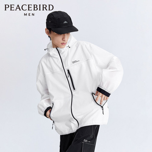 【断码钜惠】太平鸟男装 白色户外夹克薄款外套男