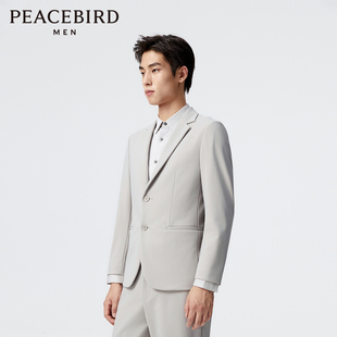 时尚 太平鸟男装 春季 西装 便服B1BAE1X03 灰色修身