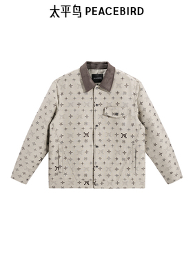 【商场同款】太平鸟男装 满版提花合体男士夹克休闲夹克B1BCE4903
