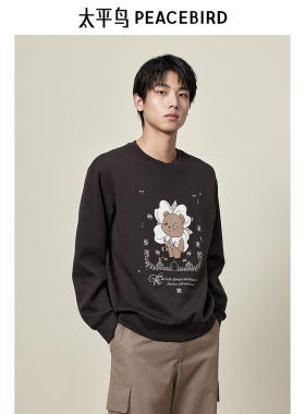 【商场同款】太平鸟男装 2024年秋季圆领套头卫衣男B1CRE3306
