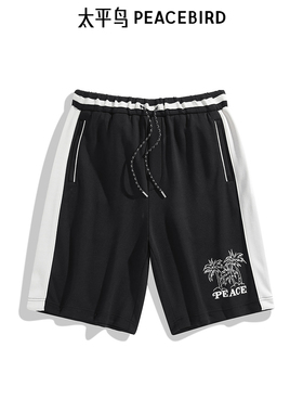 太平鸟男装24刺绣直筒男士短裤时尚休闲裤 B2GNE2618