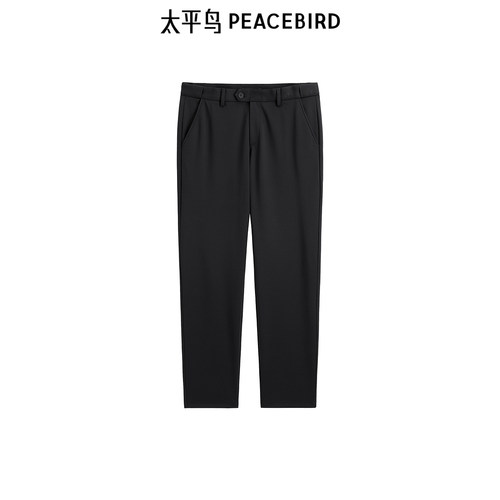 【商场同款】太平鸟男装 2024年冬季黑色修身休闲裤B1GBE4459