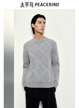 【Juan Salazar联名合作】太平鸟男装圆领羊毛针织毛衣B1EBE4C12