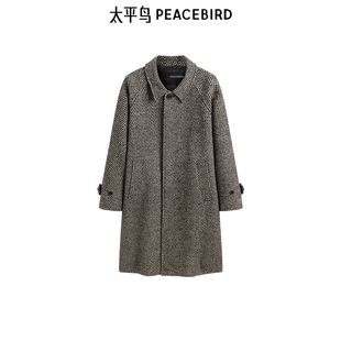 阿尔巴卡毛呢大衣 大衣冬季 太平鸟男装 B1AAE4310 商场同款