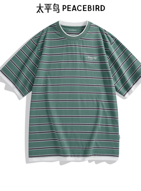 太平鸟男装季新款撞色印花t恤休闲T恤B2CNE2213