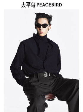 【高端通勤系列】太平鸟男装长袖衬衫春季宽松衬衣B1CHF112D