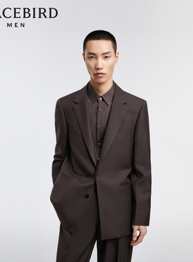 太平鸟男装修身西装羊毛商务斯文西服外套B1BAD3X01