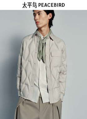 【商场同款】太平鸟男装 鹅绒羽绒服衬衫式保暖外套男B1ACE4228