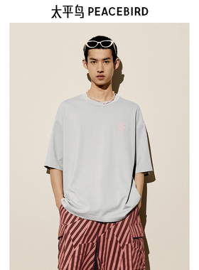 太平鸟男装潮流休闲美式背后印花短袖T恤B2CNE2603