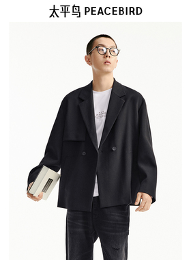 【商场同款】太平鸟男装休闲西服秋潮时尚宽松西装B1BBE3227