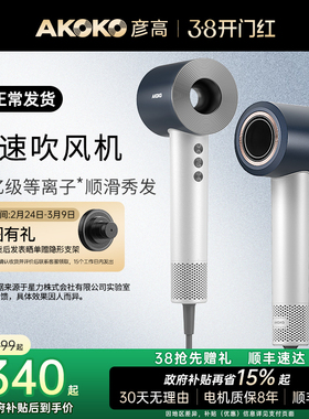 AKOKO彦高电吹风机家用等离子护发高速速干大功率女男士专用风筒