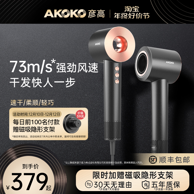 彦高电吹风机高速家用大风力护发负离子速干大功率理发店专用风筒