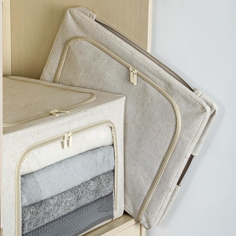 新款天山棉麻收纳箱可折叠布艺衣物整理箱防尘无异味百纳箱