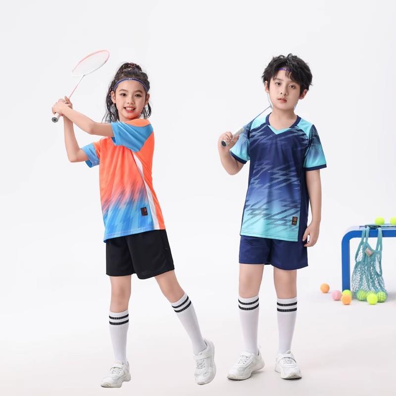 新款儿童学生足球服训练服男女同款羽毛球服透气速干吸汗套装印制
