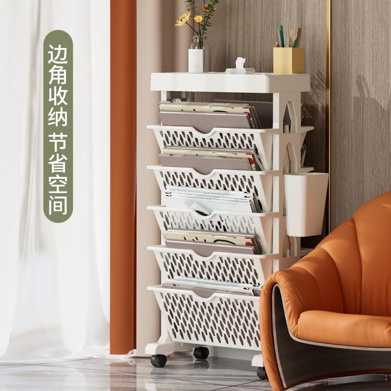 多功能可移动教室桌边书架带滚轮学生书本办公收纳简易多层置物架