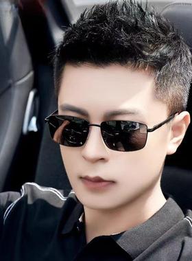 2025新款男士偏光太阳镜开车钓鱼防紫外线经典小方框炫彩墨镜时尚