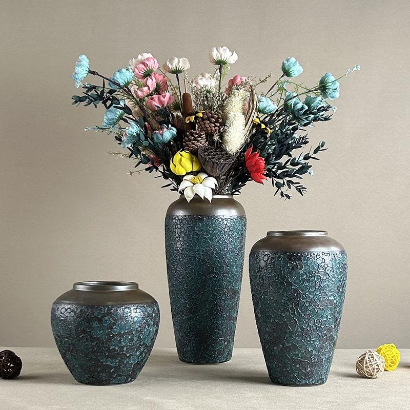 景德镇现代新中式陶瓷花瓶手工瓷器花盆客厅电视柜玄关装饰品