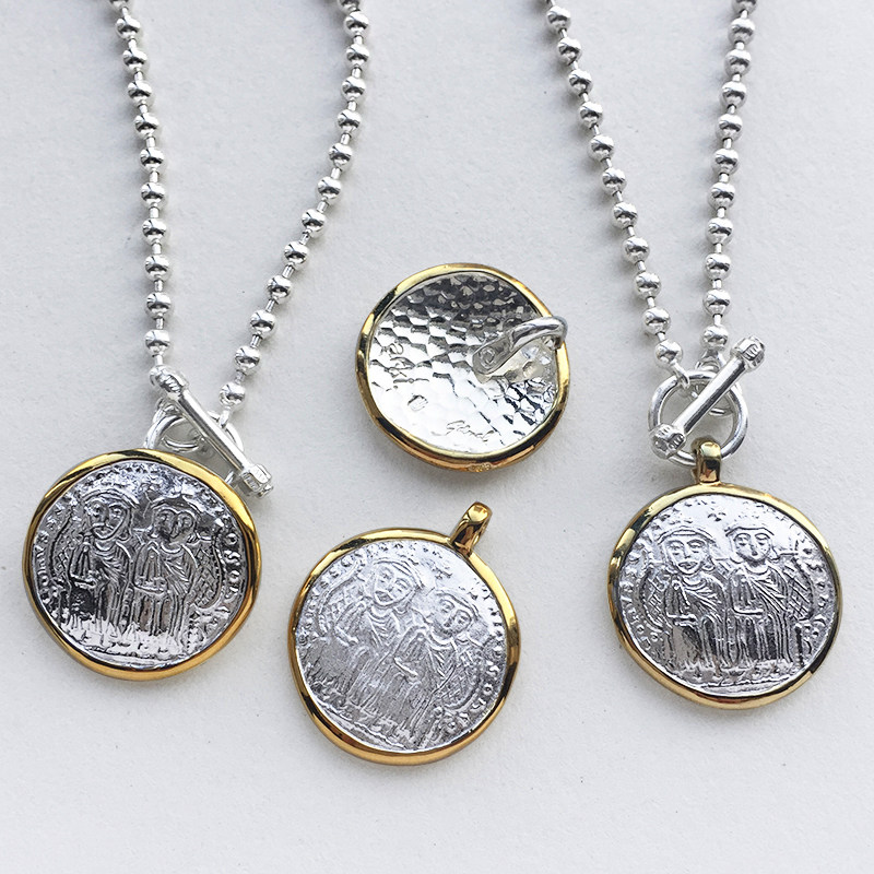 偶屿Coin系列925银古罗马币吊坠AVGG镀边项链小众设计感古典珠链在类目 饰品/流行首饰/时尚饰品新, 项链中 - 来自Buy2taobao.com提供专业的淘宝代购服务