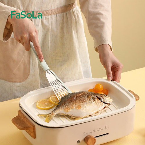 FaSoLa硅胶不锈钢煎鱼铲子