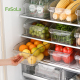 FaSoLa 冰箱收纳盒食品级保鲜盒厨房蔬菜水果储物盒 4个大号抽屉式