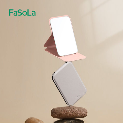 日本镜子随身便携可折叠手持小镜子学生宿舍桌面台式迷你化妆镜