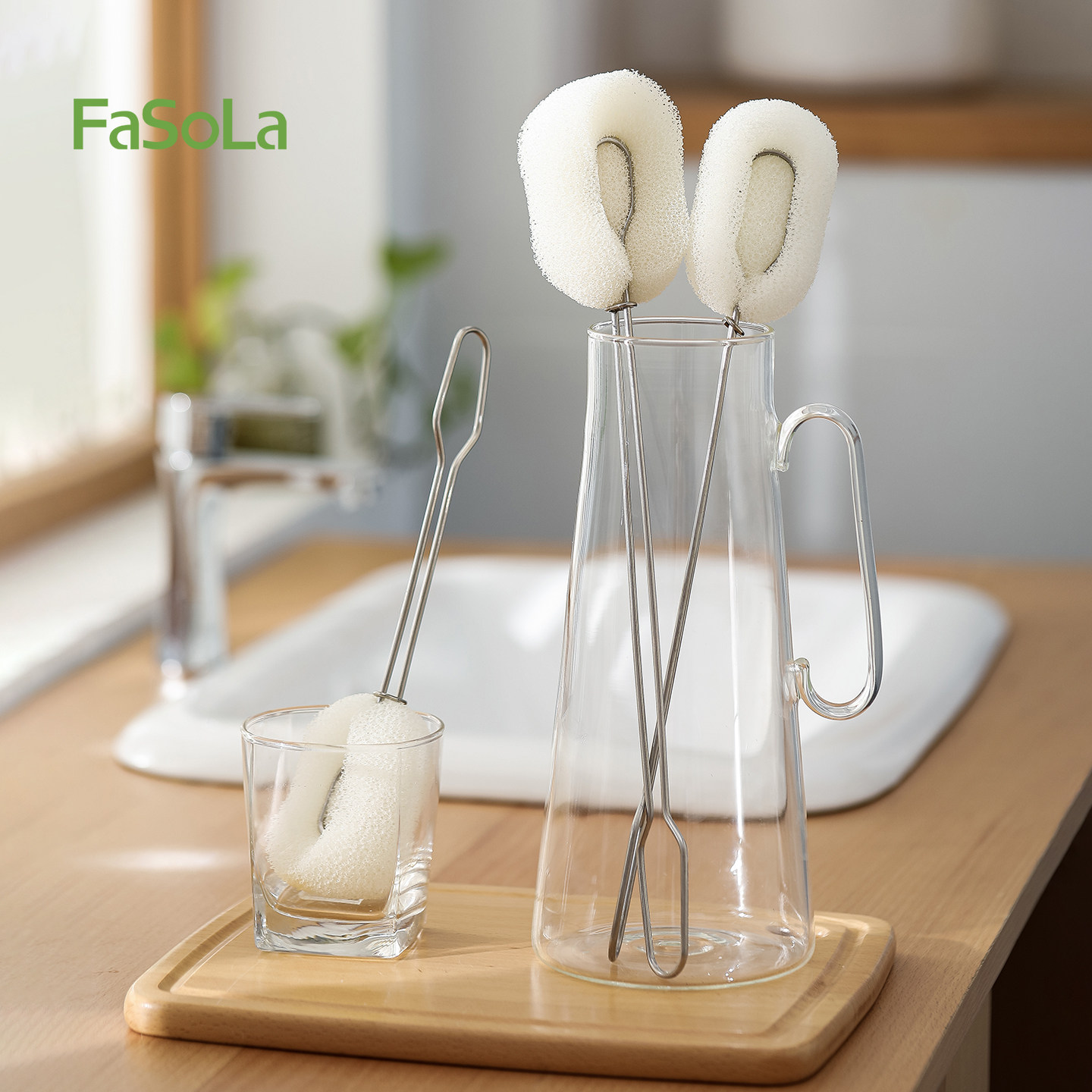 FaSoLa杯刷奶瓶刷海绵不锈钢长柄杯刷水杯清洗神器洗杯子专用刷子,家庭/个人清洁工具,厨房用刷,淘宝优惠券,粉丝福利购,淘宝优惠卷