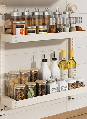 厨房免打孔吸盘置物架壁挂式挂架调味品墙上家用神器多功能收纳架