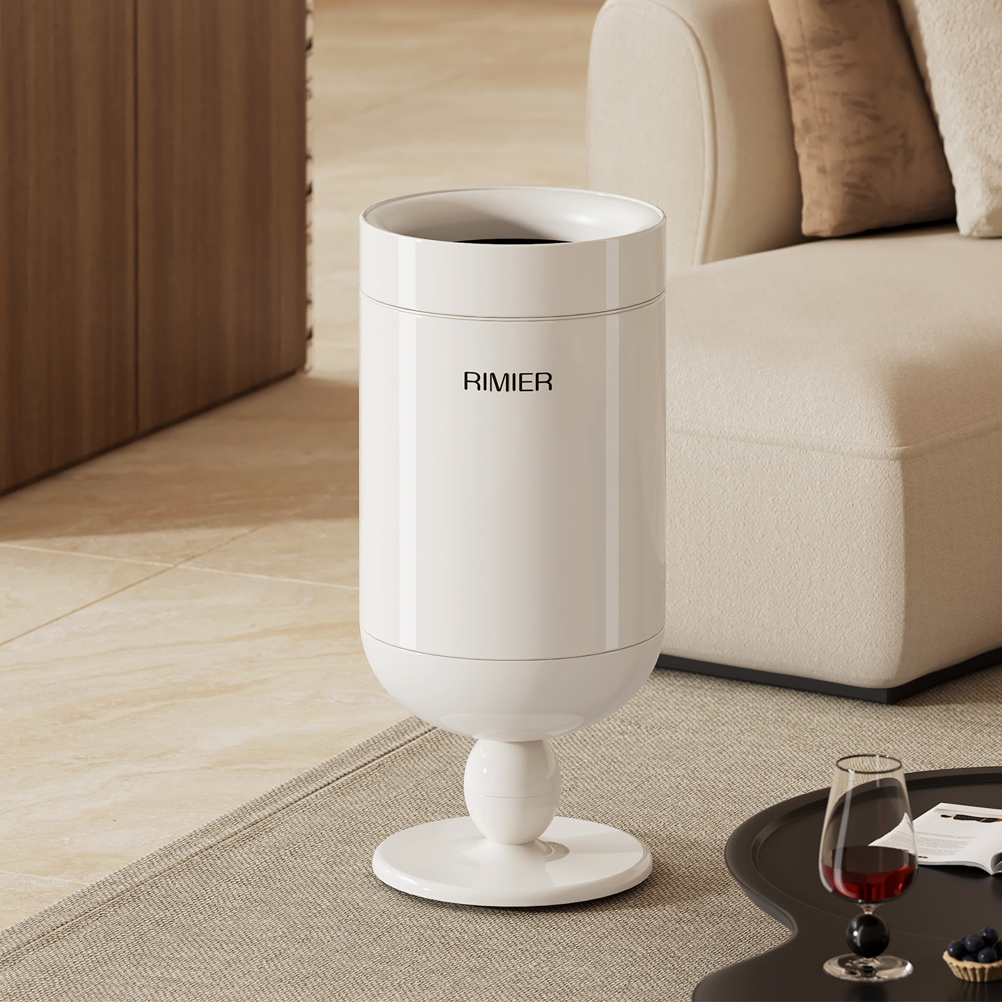 客厅垃圾桶2026新款家用高颜值不锈钢纸篓酒杯优雅无盖复古垃圾筒,家庭/个人清洁工具,垃圾桶,淘宝优惠券,粉丝福利购,淘宝优惠卷