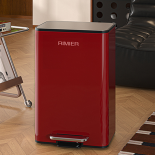 厨房垃圾桶2025新款家用不锈钢脚踩式高颜值带盖防水办公室垃圾筒