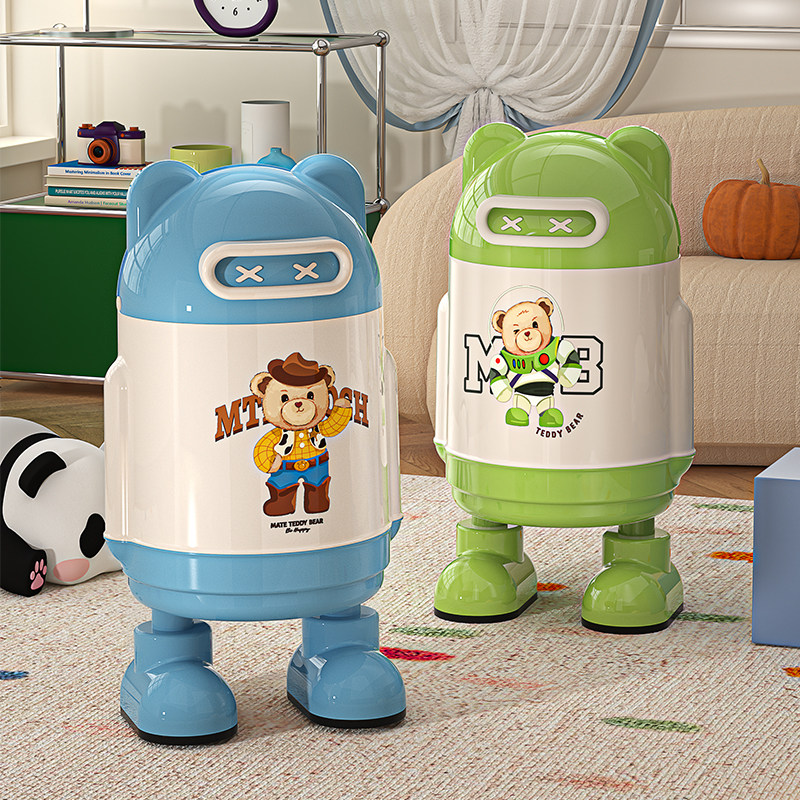 泰迪熊联名垃圾桶家用2025新款客厅高档大容量带盖高颜值大号纸篓