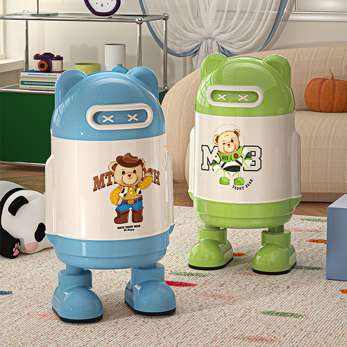 泰迪熊联名垃圾桶家用2025新款客厅高档大容量带盖高颜值大号纸篓