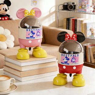 米奇桌面垃圾桶高颜值带盖迷你垃圾收纳桶可爱台面创意玄关摆件架