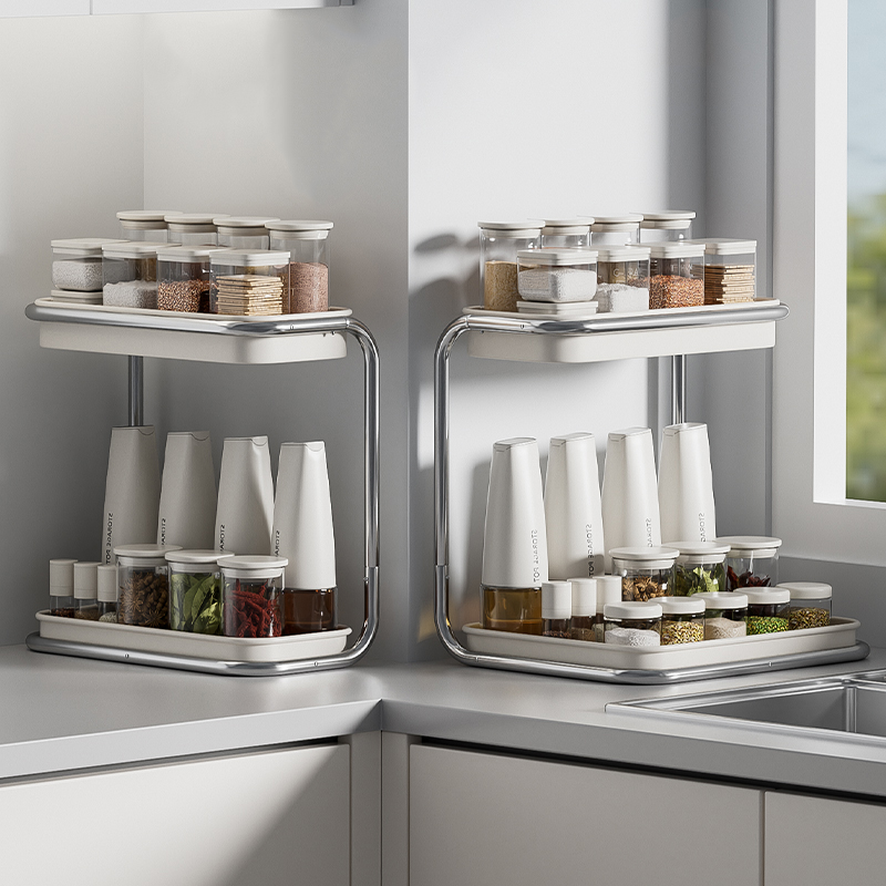 调料置物架厨房转角台面多功能收纳柜厨房油盐酱醋多层储物收纳盒