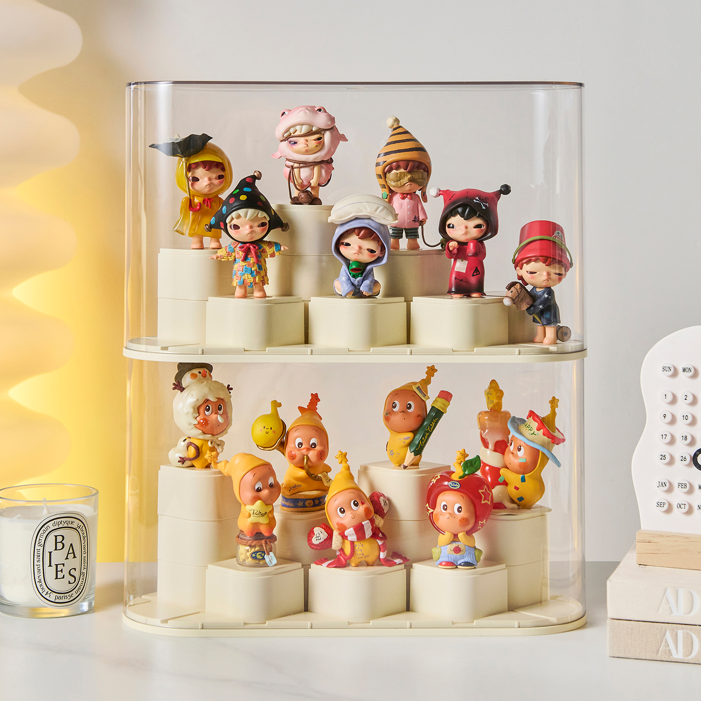 盲盒收纳展示架星星人积木DIY摆件透明亚克力泡泡玛特手办展示盒