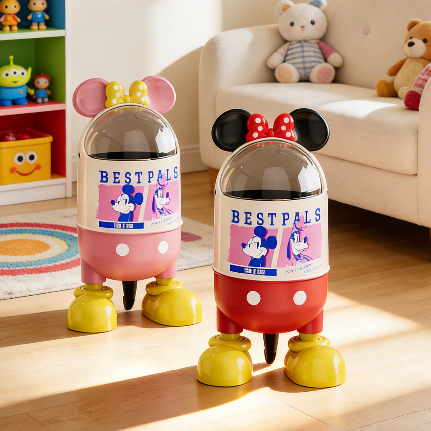 米奇垃圾桶家用客厅高档厨房卫生间厕所大容量创意可爱卫生桶带盖,家庭/个人清洁工具,垃圾桶,淘宝优惠券,粉丝福利购,淘宝优惠卷