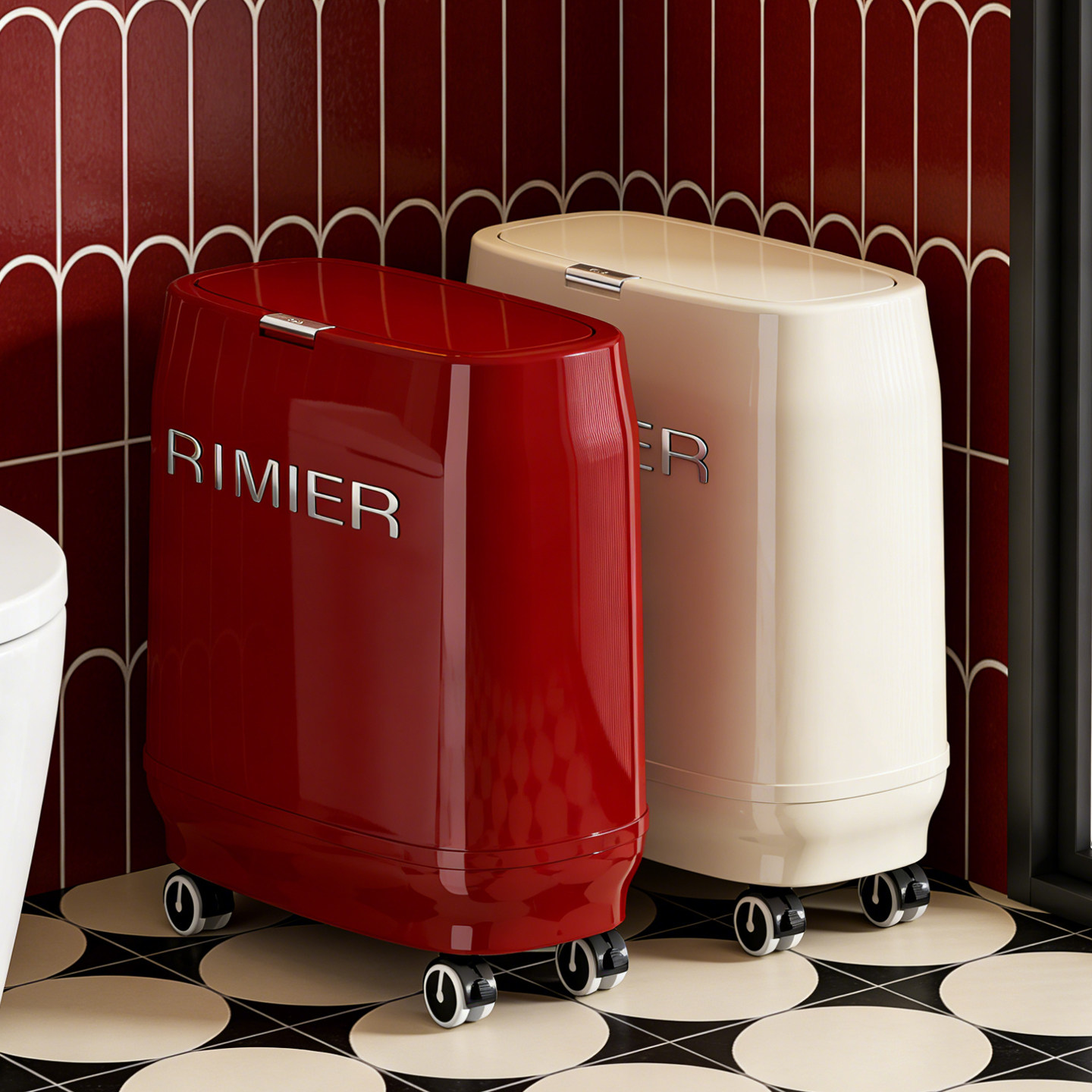 夹缝卫生间垃圾桶专用家用按压客厅厨房纸篓高颜值厕所大容量带盖