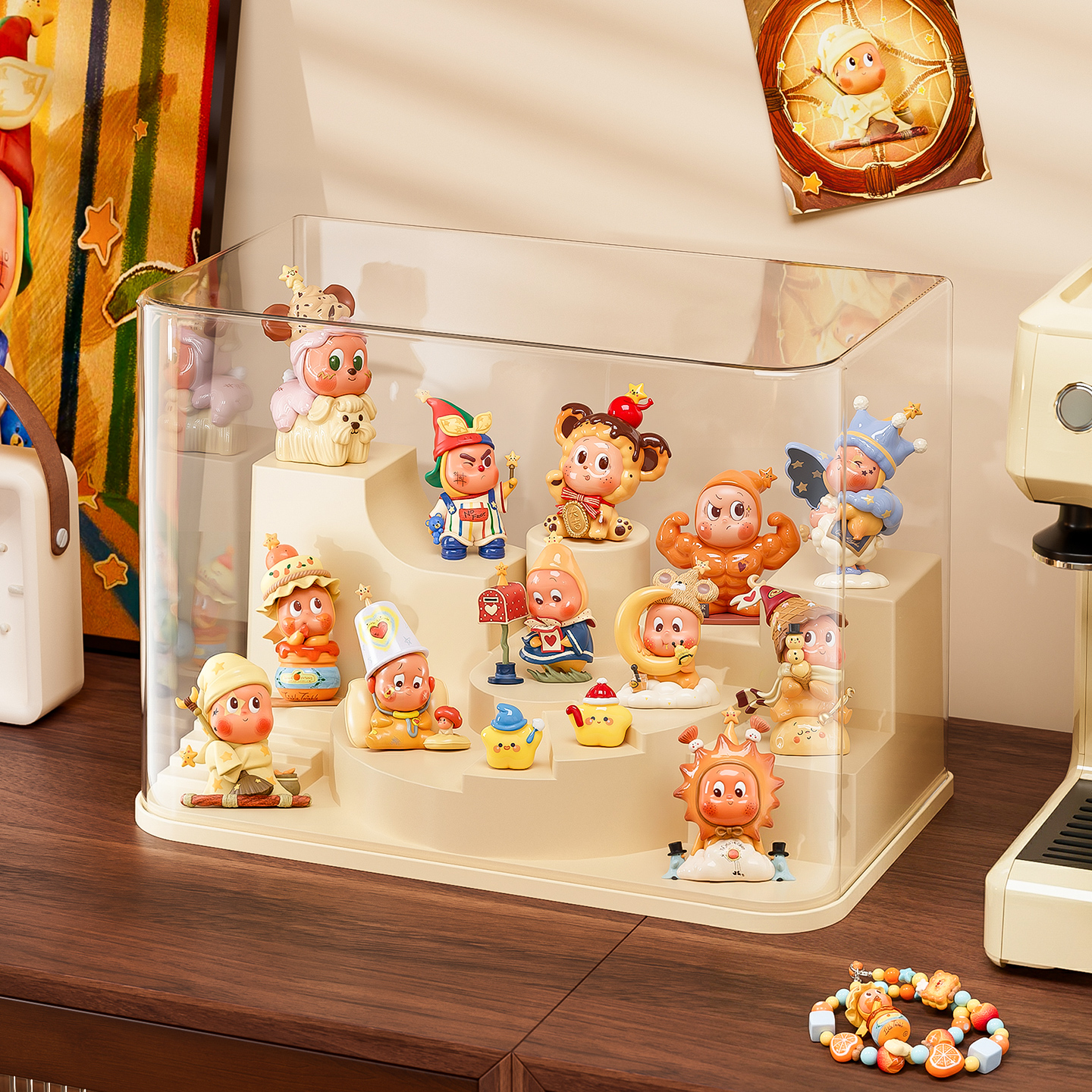 星星人盲盒收纳展示架积木DIY摆件透明亚克力泡泡玛特手办展示盒