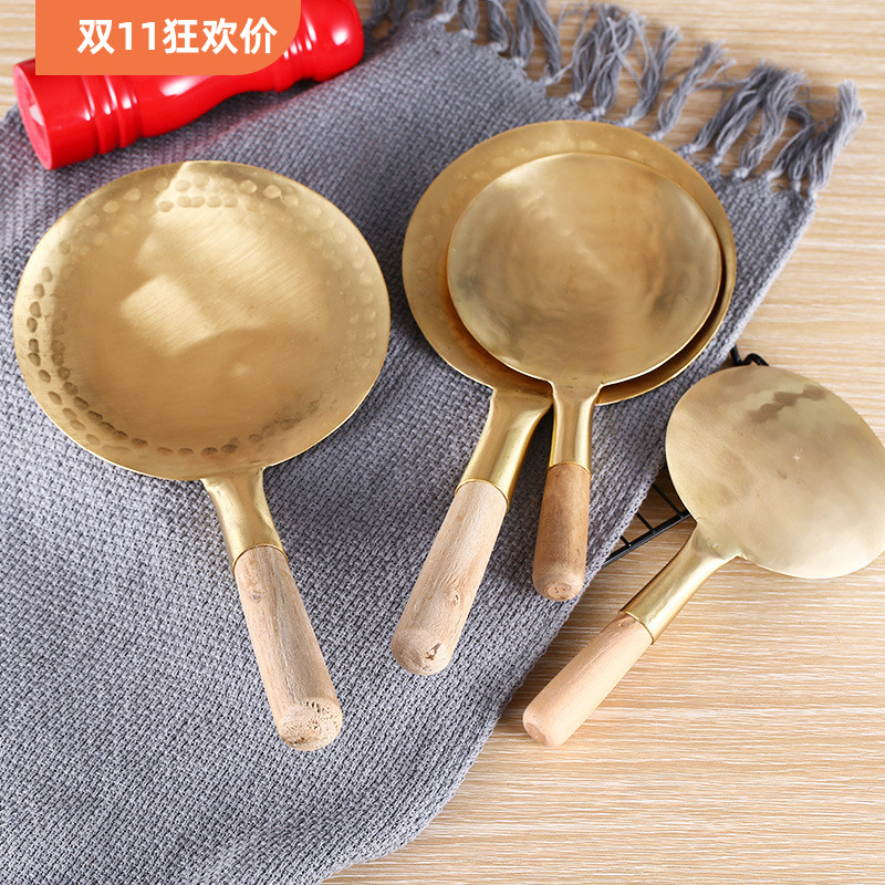 黄铜豆腐脑铲子不锈钢豆腐脑铲子豆腐脑专用勺子豆花铲圆形豆腐勺