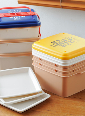 日式便当盒饭盒多层野餐盒大容量微波炉塑料便携手提上班族午餐盒