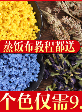 五彩糯米饭植物染料广西三月三云南花米饭壮族布依族清明植物材料