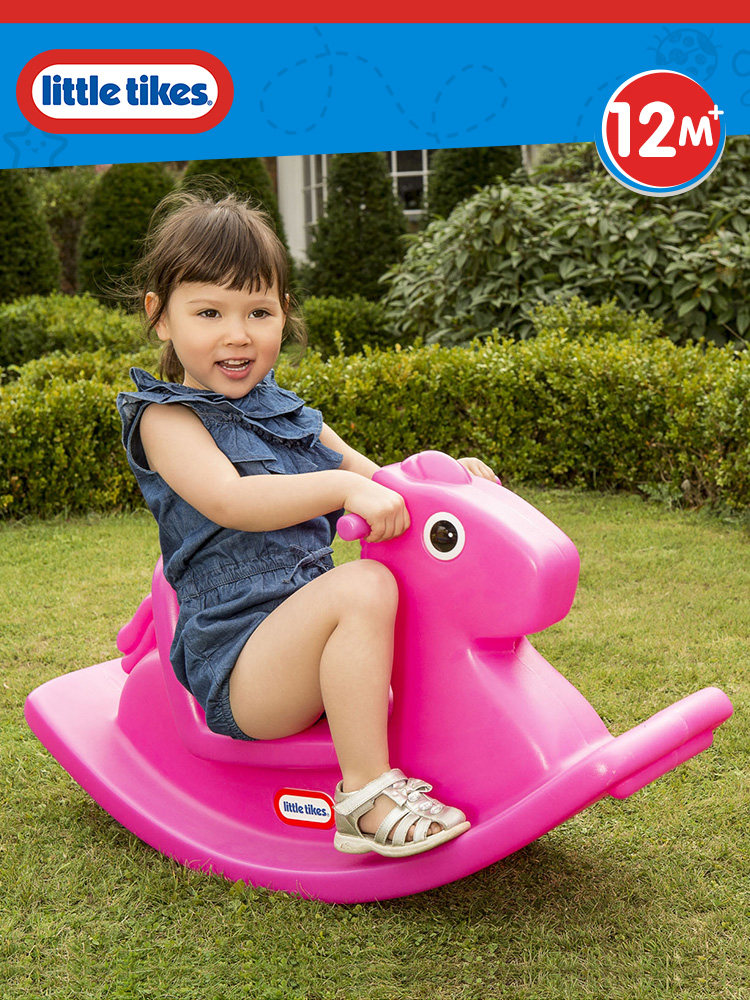 little tikes little tikes rocking horse Children ride a small trojan horse Baby birthday gift toy home