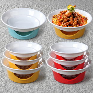 密胺饭店餐具装热菜干锅盘商用热炒菜盘餐厅明档菜私房菜创意盘子