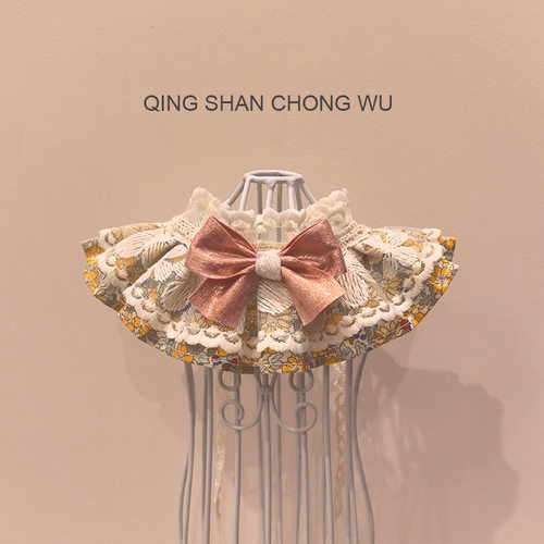 猫狗通用蕾丝口水巾领结拍照