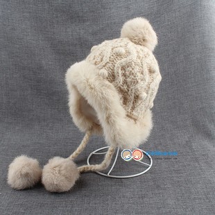 秋冬儿童风雪护耳帽子  男女宝宝加厚加绒保暖兔毛皮草亲子帽