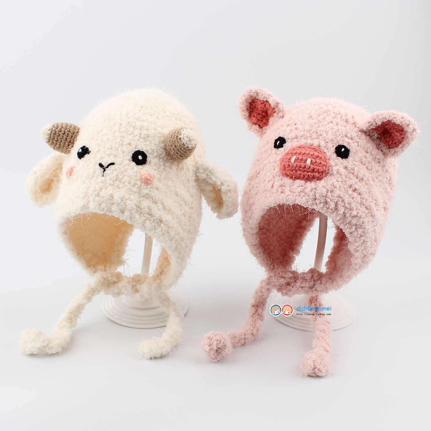 秋冬保暖护耳防风男女儿童毛线帽子婴幼儿宝宝可爱动物造型针织帽