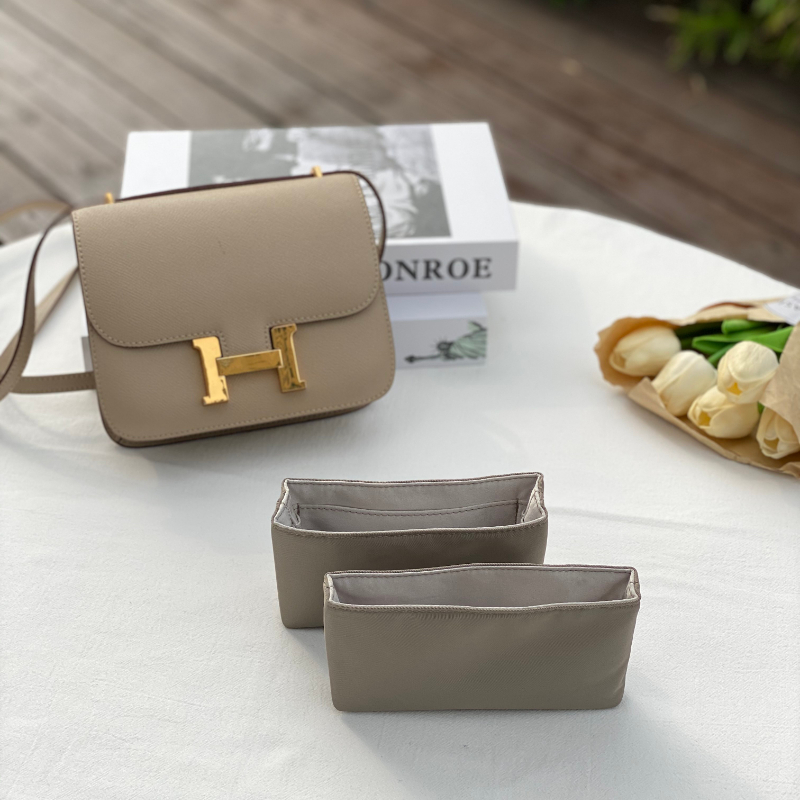 适用于爱马仕constance康康19/24内胆包超轻纯色尼龙绸缎包撑一对