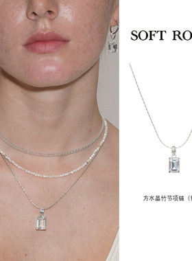 SOFT ROOM方糖水晶项链女轻奢小众设计感锁骨链简约韩版潮