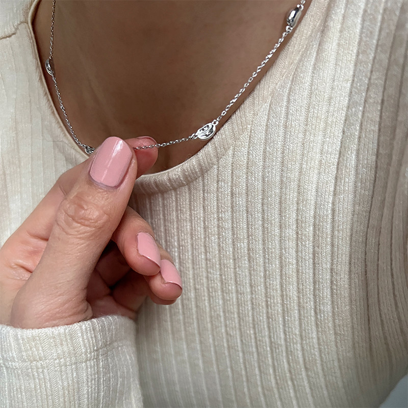 LHWindsor温莎珠宝银色咖啡豆项链女捕梦网吊坠毛衣链秋冬choker